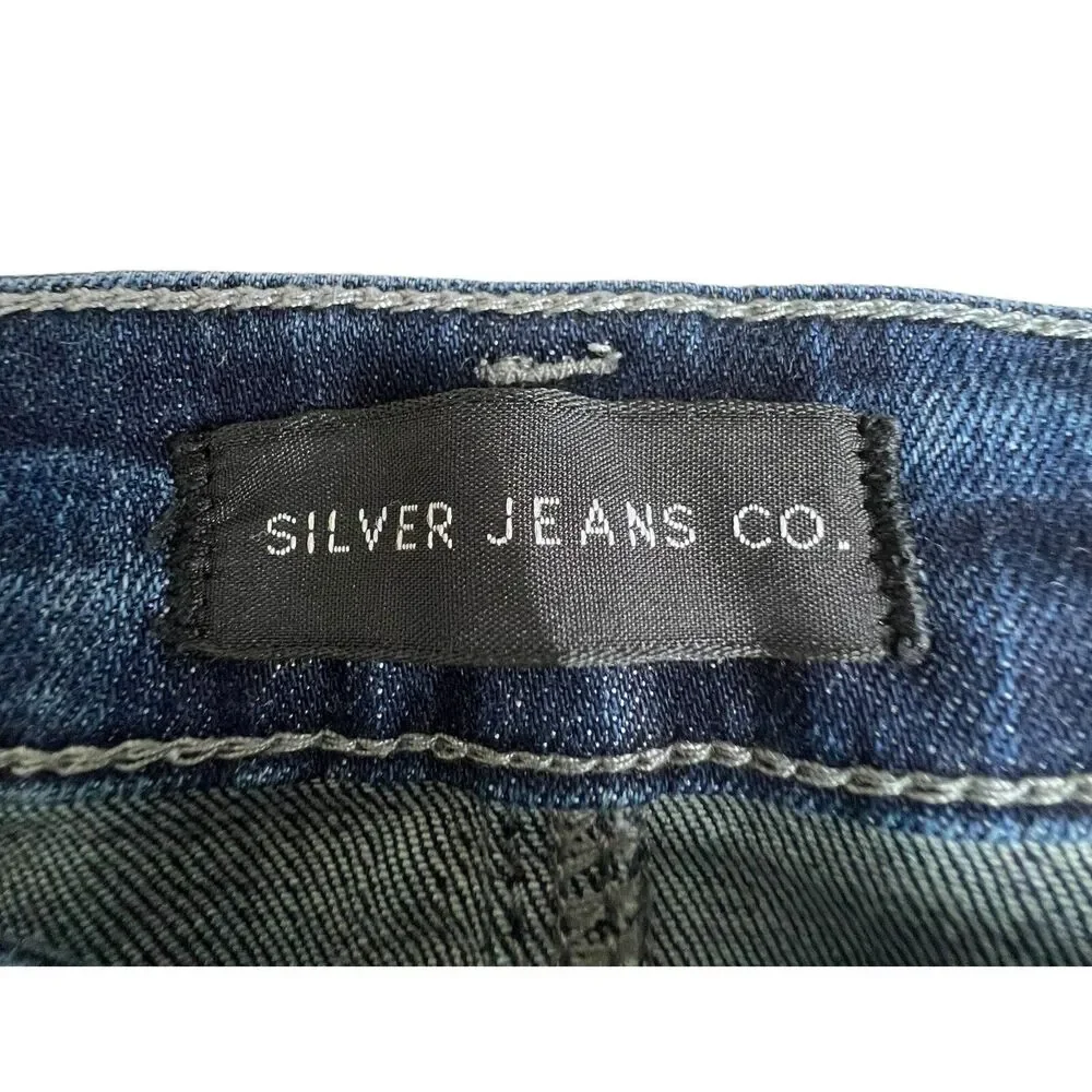 Silver Jeans‎ Co Womens Dark Wash High Note Skinny Jeans 28